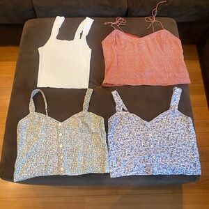 Abercrombie & Fitch Women's Camisole Set - White, Red, Tan, Blue